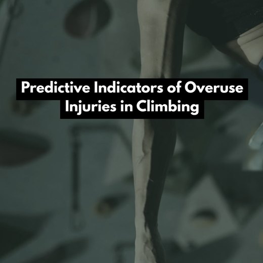 Cover of a Climbing Rehab post titled Predictive Indicators of Overuse Injuries in Climbing