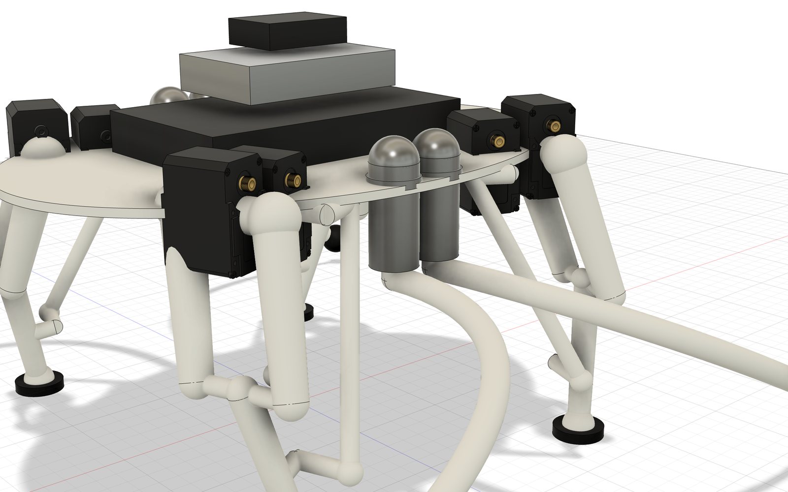 Close-up of the caster slides that raise the caster arms for quadruped walking